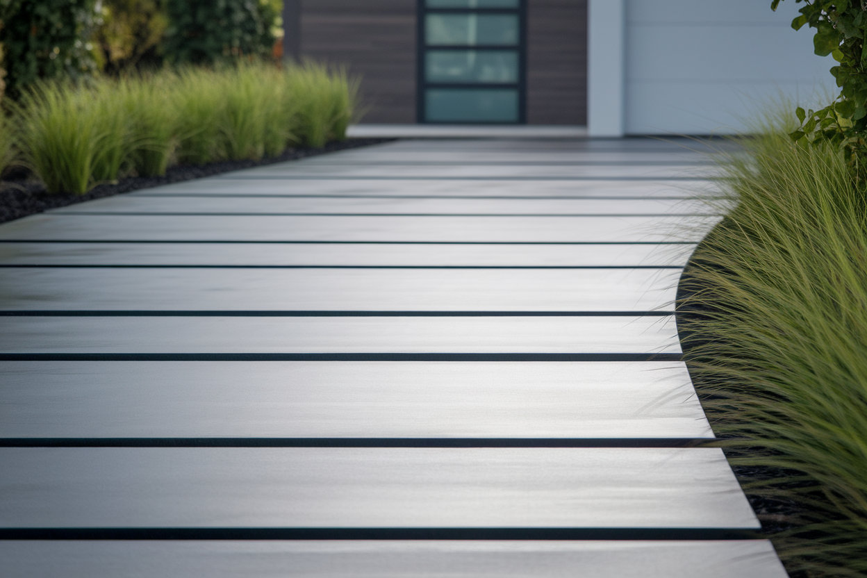 allee-beton-maison-moderne-verdure