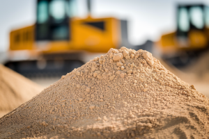 gros-plan-sable-chantier-flou