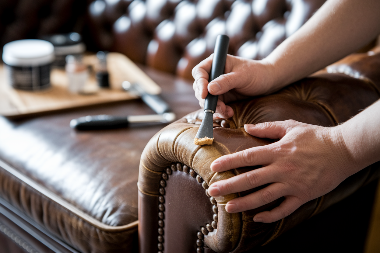 mains-cuir-vieilli-canape-outils