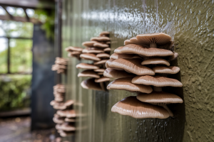 champignons-mur-humide-gros-plan