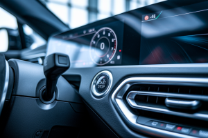 interieur-voiture-bouton-demarrage-flou