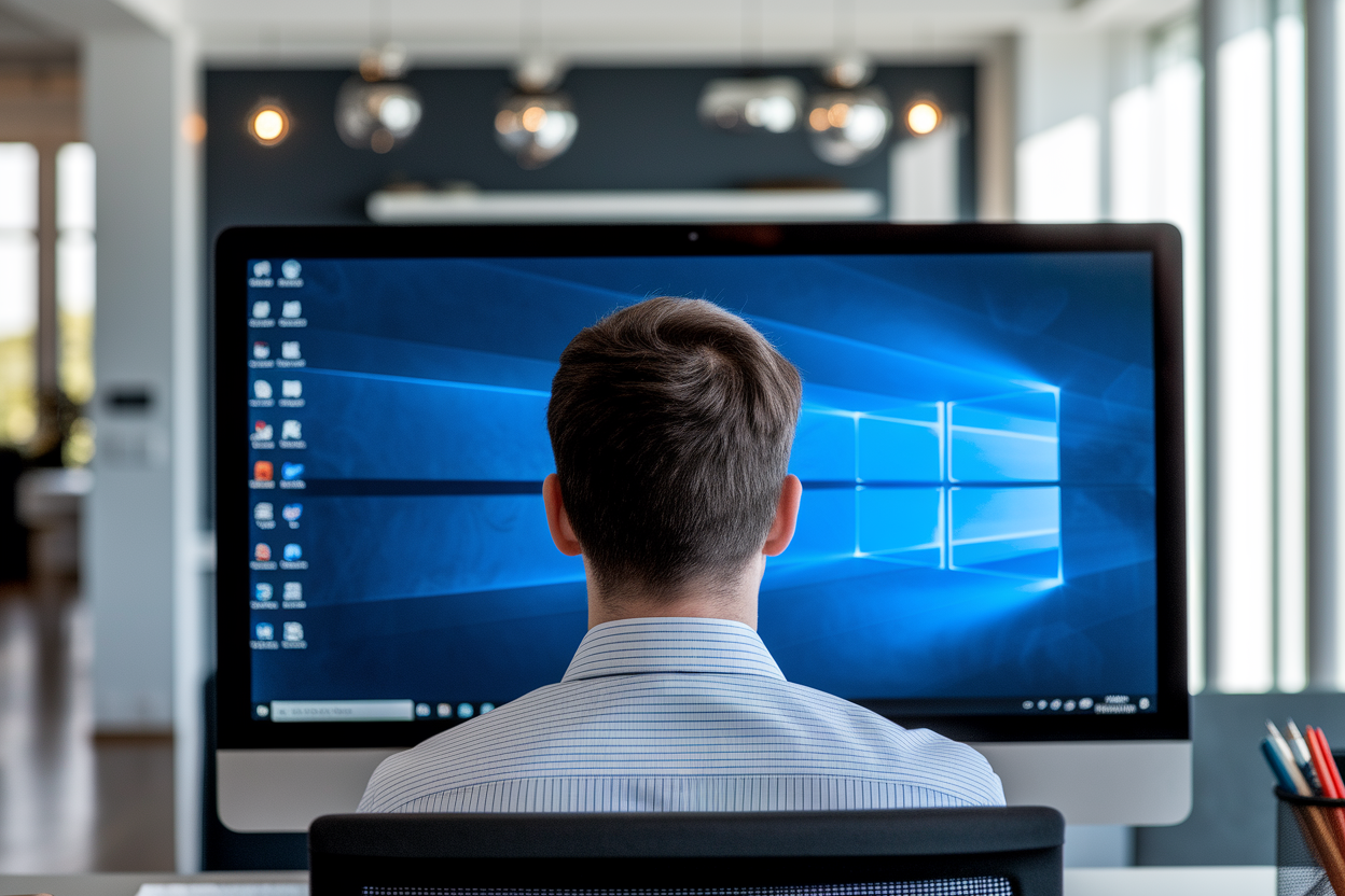 personne-dos-bureau-ecran-flou