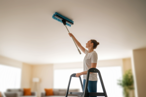 personne-escabeau-plumeau-plafond-salon