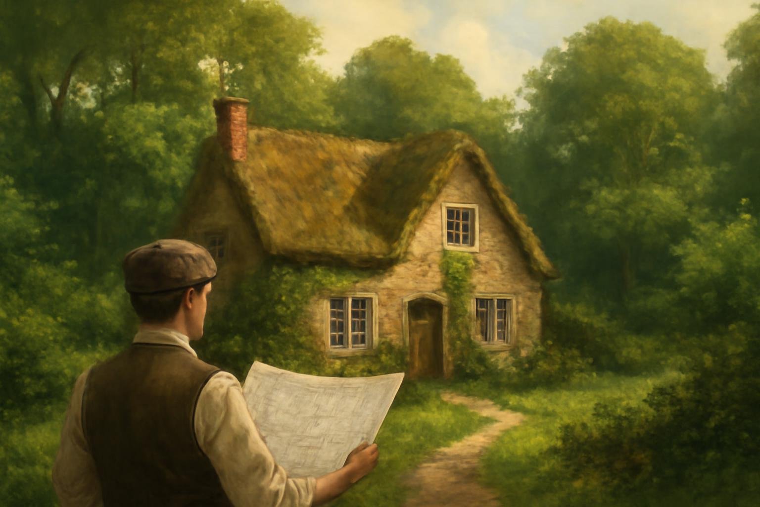 maison-campagne-verdure-personne-plan