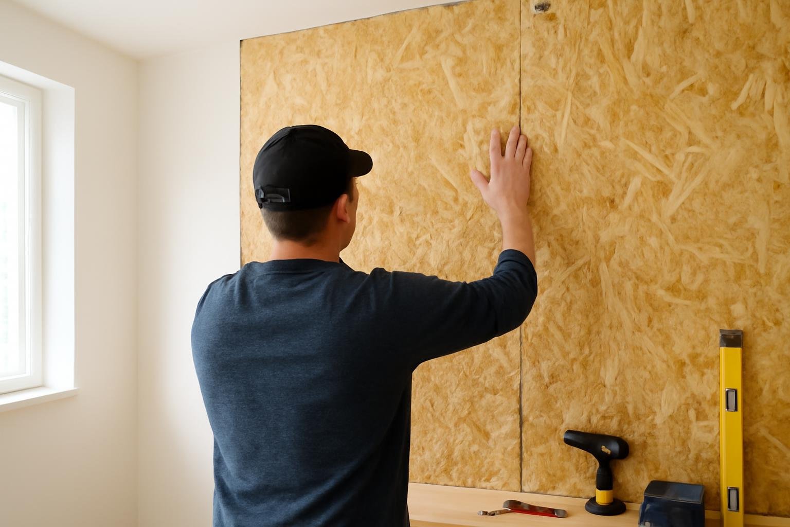 personne-fixant-panneaux-osb-mur