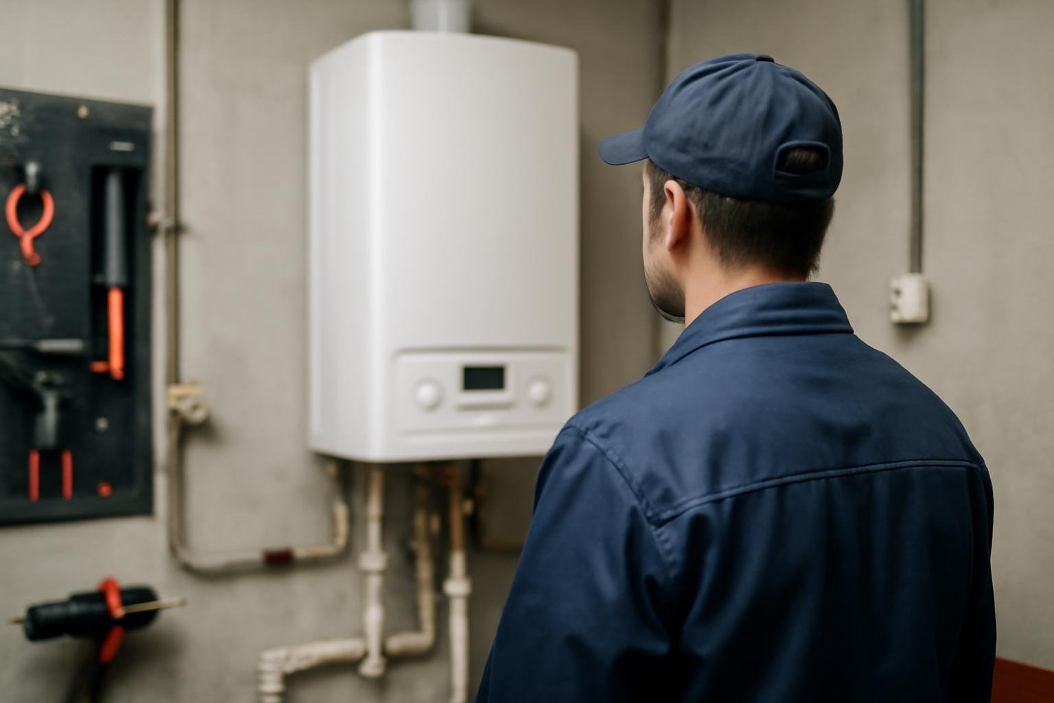 technicien-examine-chaudiere-salle-outils