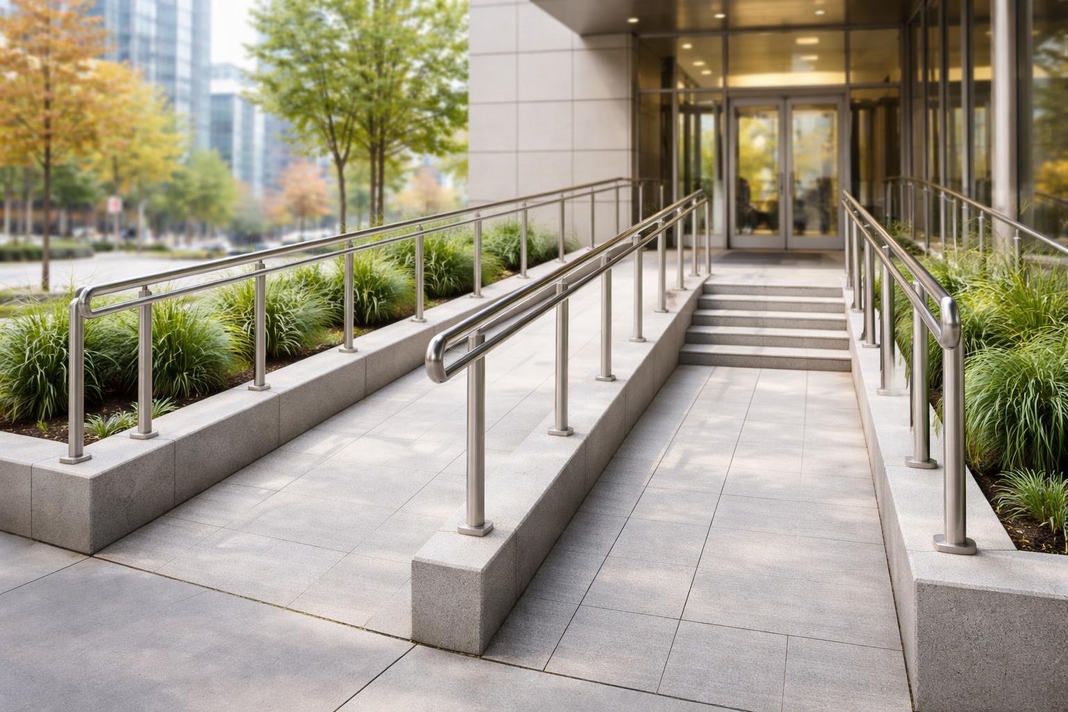rampe-acces-moderne-batiment-urbain