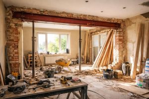 maison-renovation-mur-poutre-outils